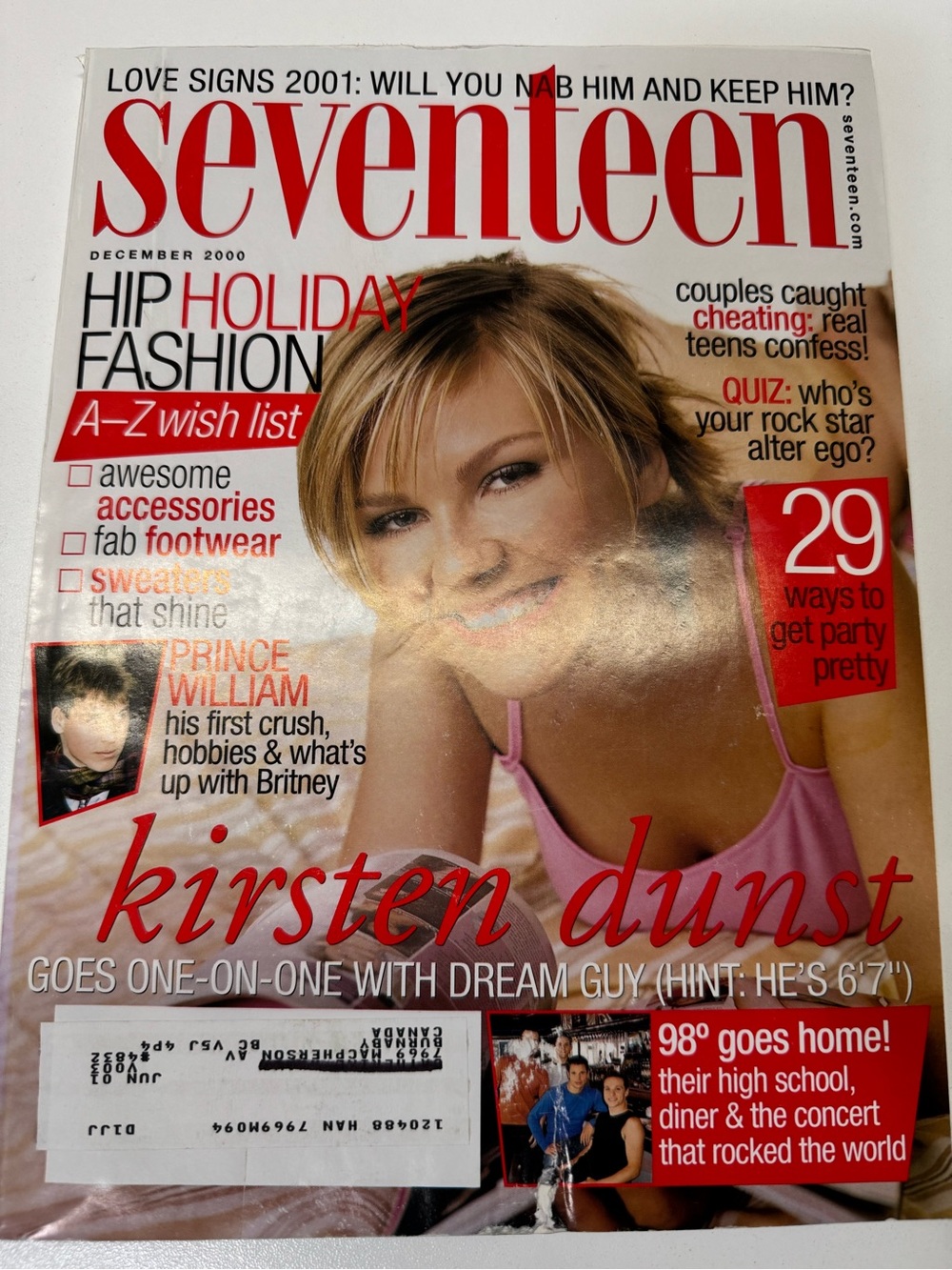 Seventeen 17 Teen Magazine December 2000 Kirsten Dunst